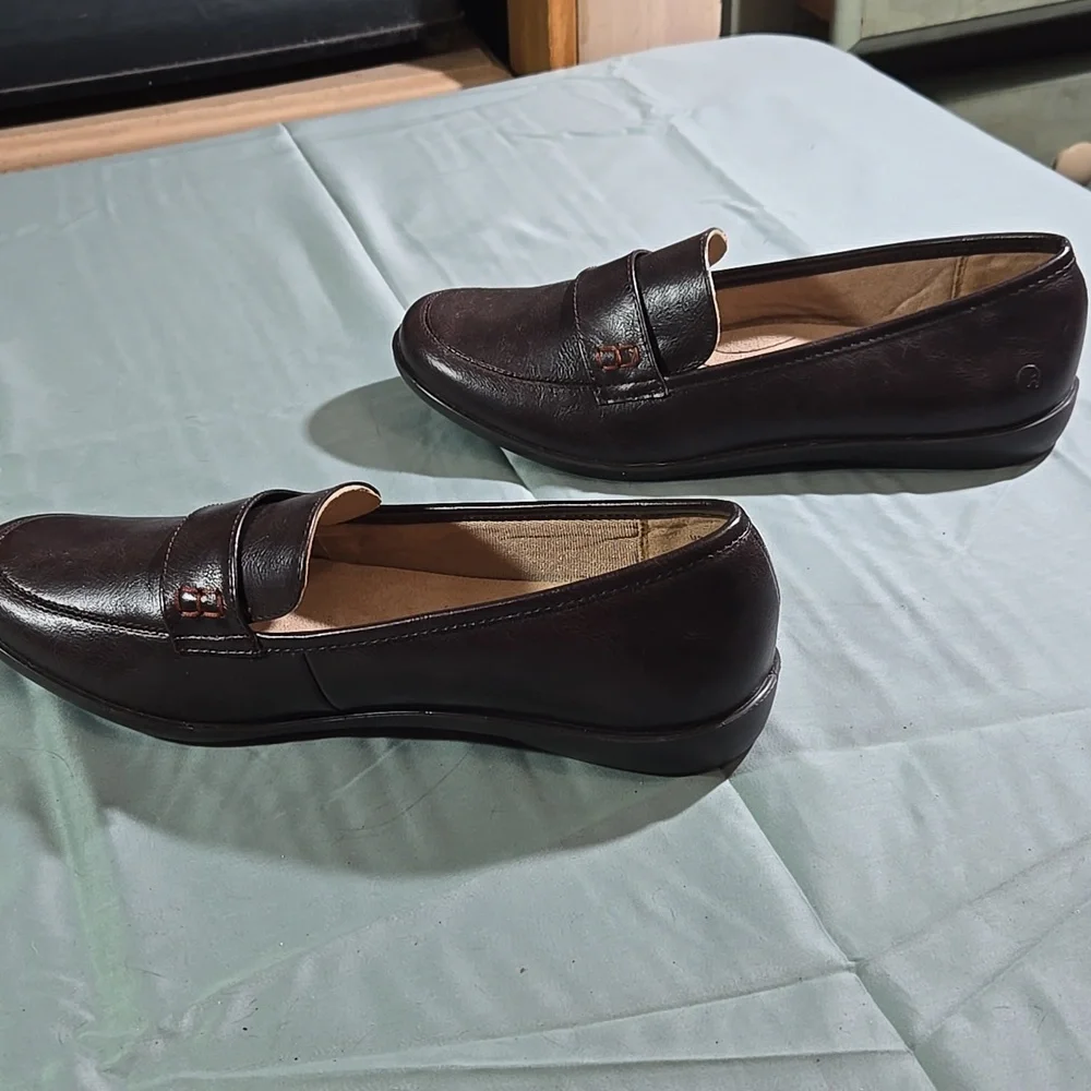 Life Stride Womens Dark Brown Slip-On Loafers Size 11M